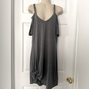 Gray Cold Shoulder Mini Dress